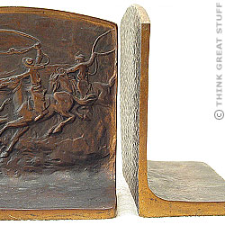 Illustration photo: Solid bronze bookends